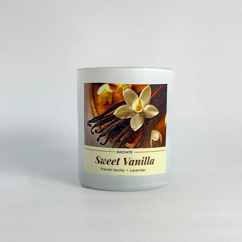 Sweet Vanilla scented soy wax candle