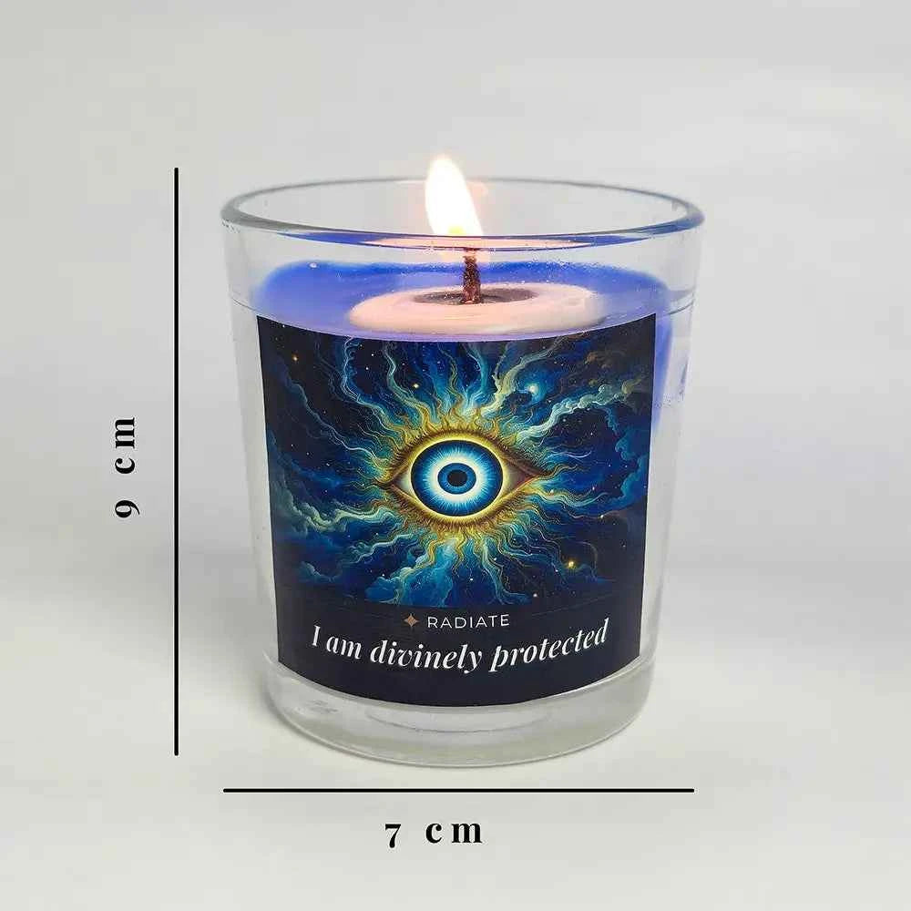 Evil Eye Protection Candle - Jasmine, Sandalwood & Loban scented candle