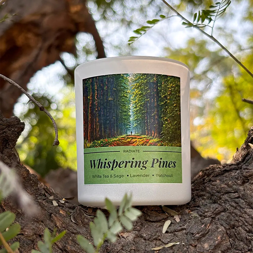 Whispering Pines- White Tea, Sage & Patchouli Soy Wax Scented Candle