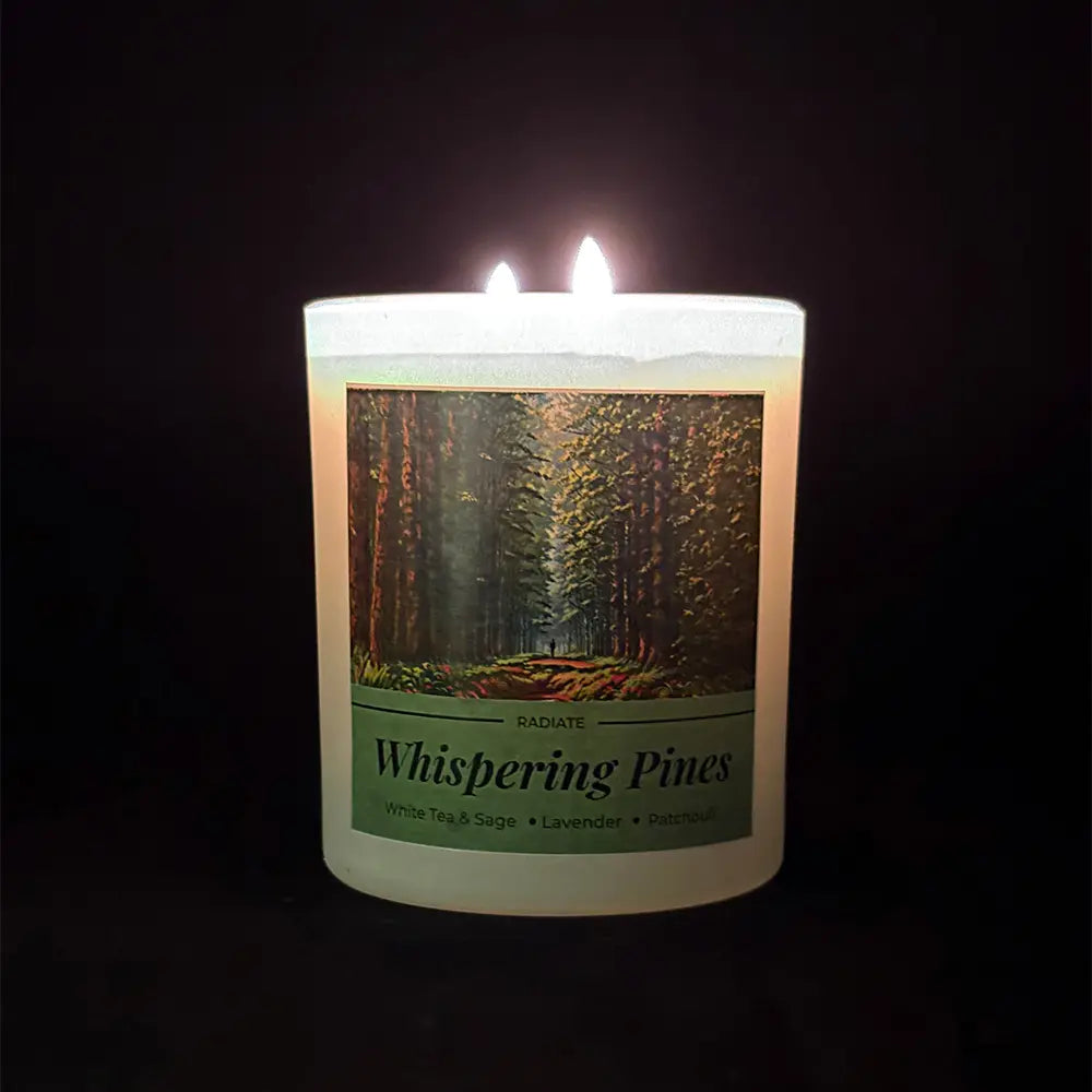 Whispering Pines- White Tea, Sage & Patchouli Soy Wax Scented Candle