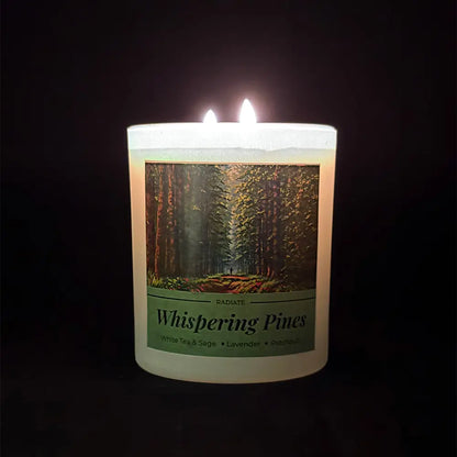 Whispering Pines- White Tea, Sage & Patchouli Soy Wax Scented Candle