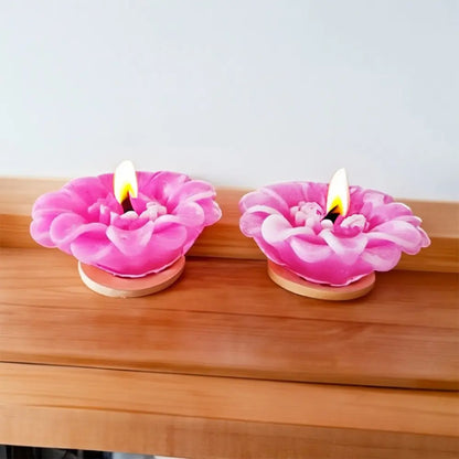 Set of 2 Big Lotus Flower Floating Candles I Unscented