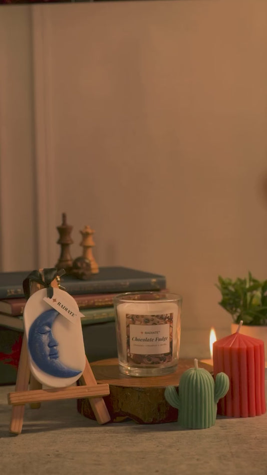 Weekend Reset Box – Scented Candle, Ribbed & Cactus Pillar Candles, Wax Sachet