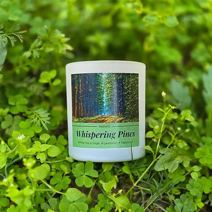 Whispering Pines- White Tea, Sage & Patchouli Soy Wax Scented Candle